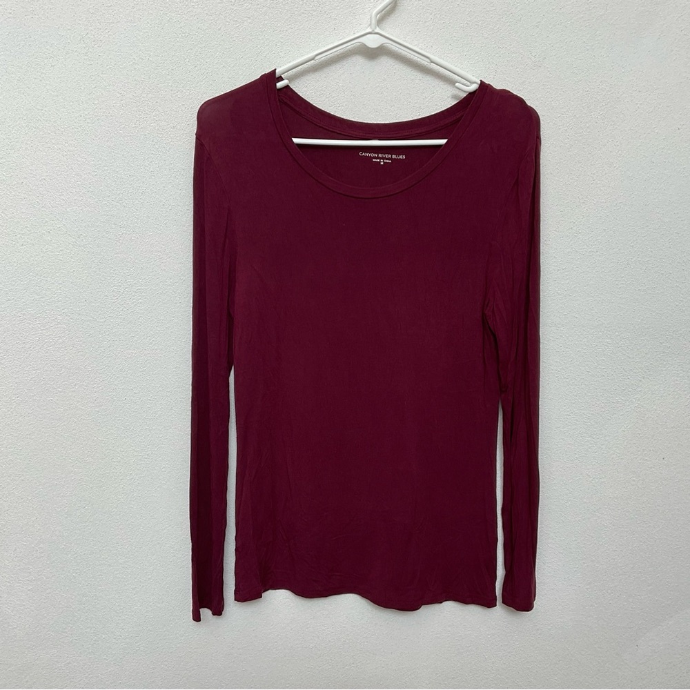 Canyon River Blues Maroon Wine Long Sleeve Basic Layer Top Size Medium